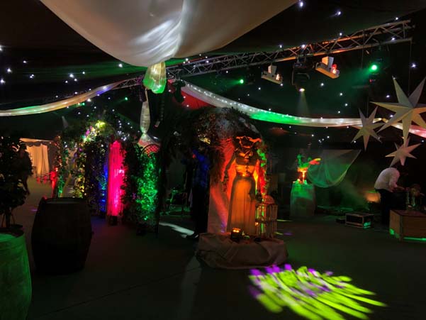 jungle themed party marquee