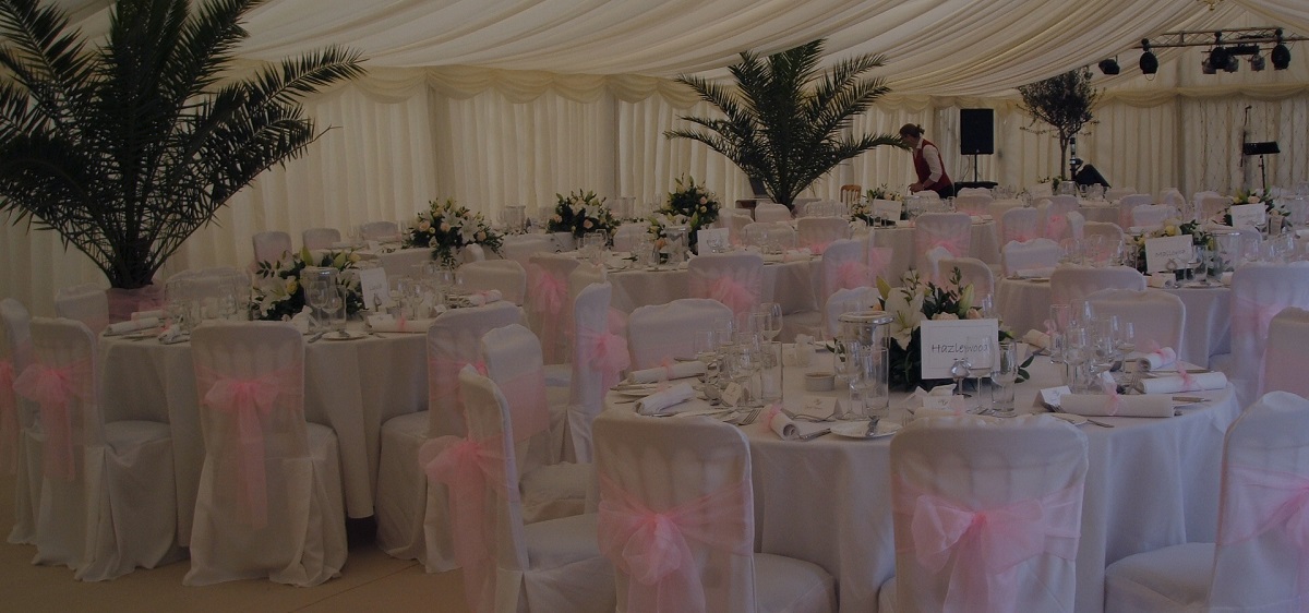 pink wedding themed marquee